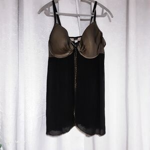PASSION FOREVER Black and Gold Lingerie Top SIZE 3X.
